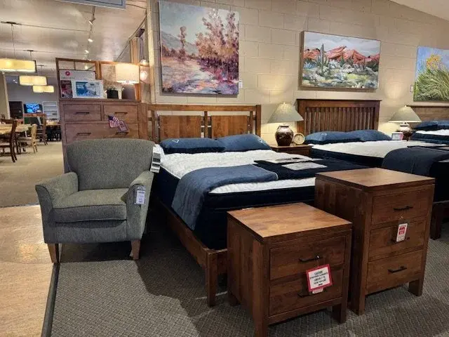 2 West solid wood bedroom collection including bed and dresser