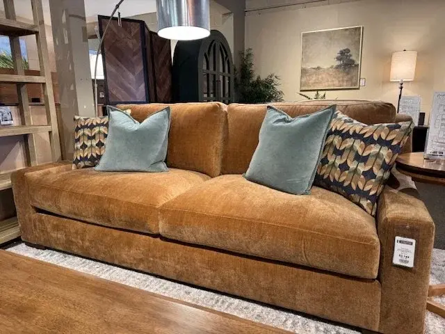 McRaney upholstered sofa on the Esplanade Furniture showroom floor in Chico, CA